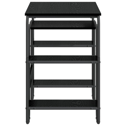 Skrivebord med opbevaring Sort eg 113,5 x 52 x 75,5 cm