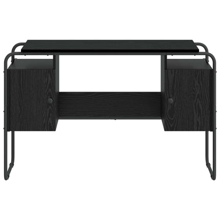 Skrivebord med opbevaring Sort eg 120 x 50,5 x 75,5 cm