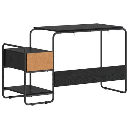 Skrivebord med opbevaring Sort eg 131,5 x 50 x 75,5 cm