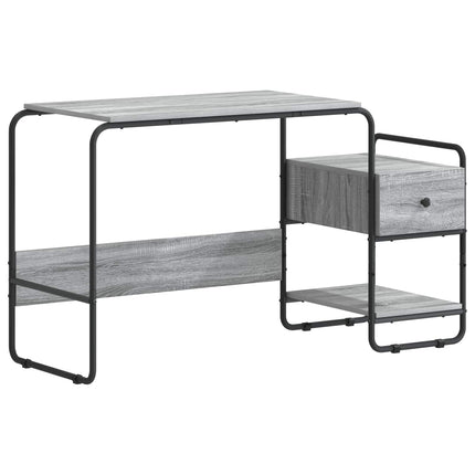 Skrivebord med opbevaring Grå Sonoma 131,5 x 50 x 75,5 cm