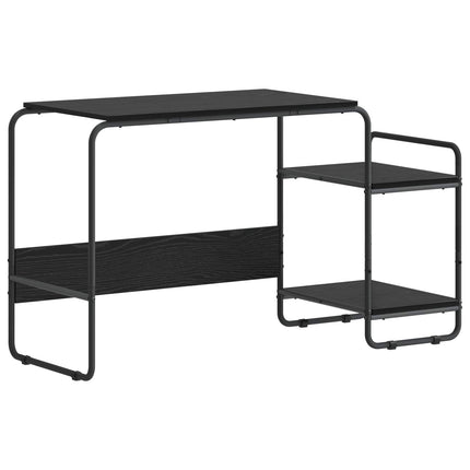 Skrivebord med opbevaring Sort eg 131,5 x 50 x 75,5 cm