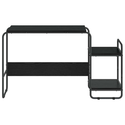 Skrivebord med opbevaring Sort eg 131,5 x 50 x 75,5 cm