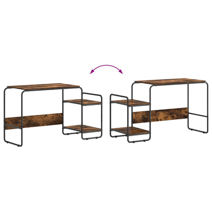 Skrivebord med opbevaring Røget eg 131,5 x 50 x 75,5 cm