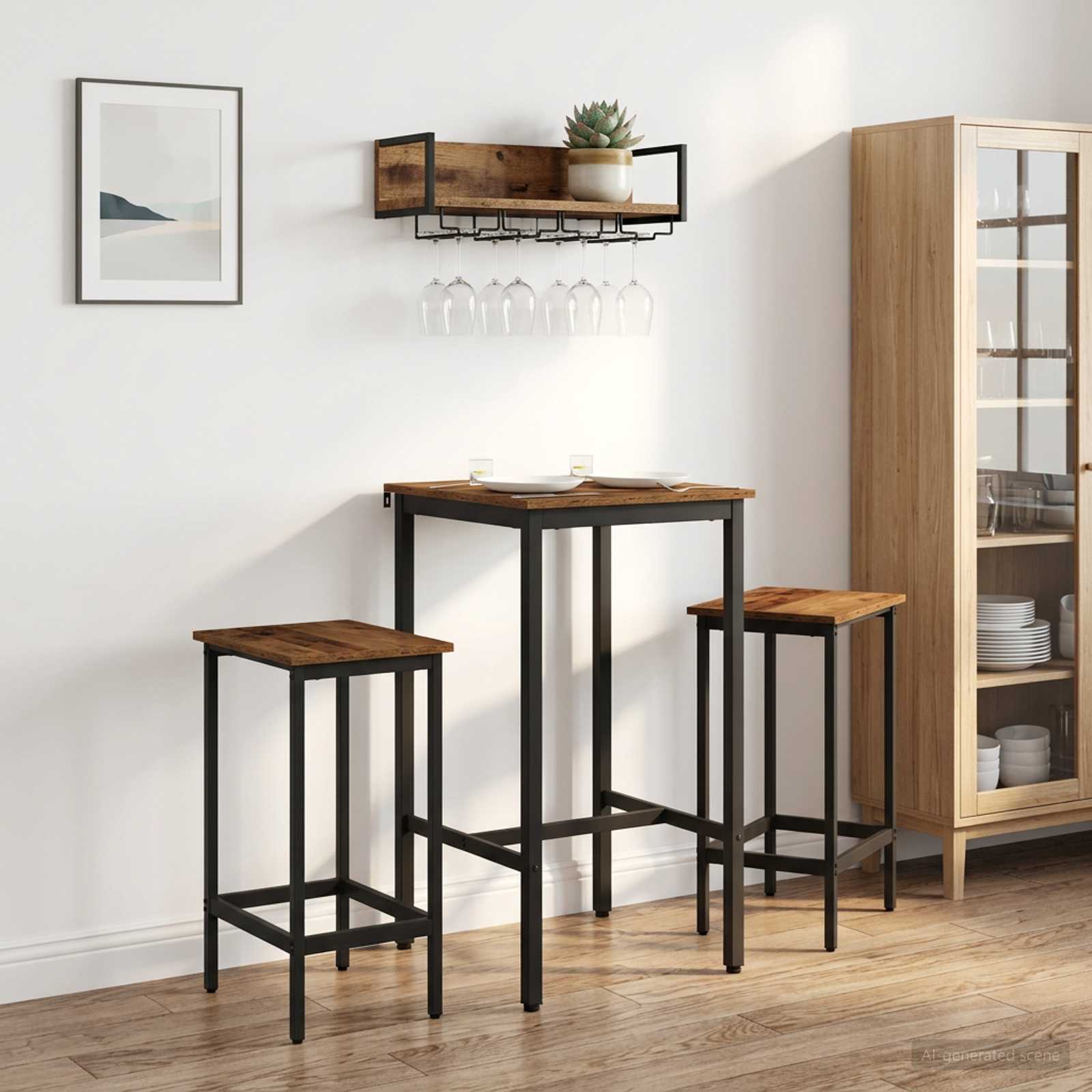 Barbord 52 x 52 x 90 cm Konstrueret træ Gammelt træ Rektangulær