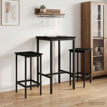 Barbænk 2 stk. Sort eg 40 x 32 x 64 cm Konstrueret træ