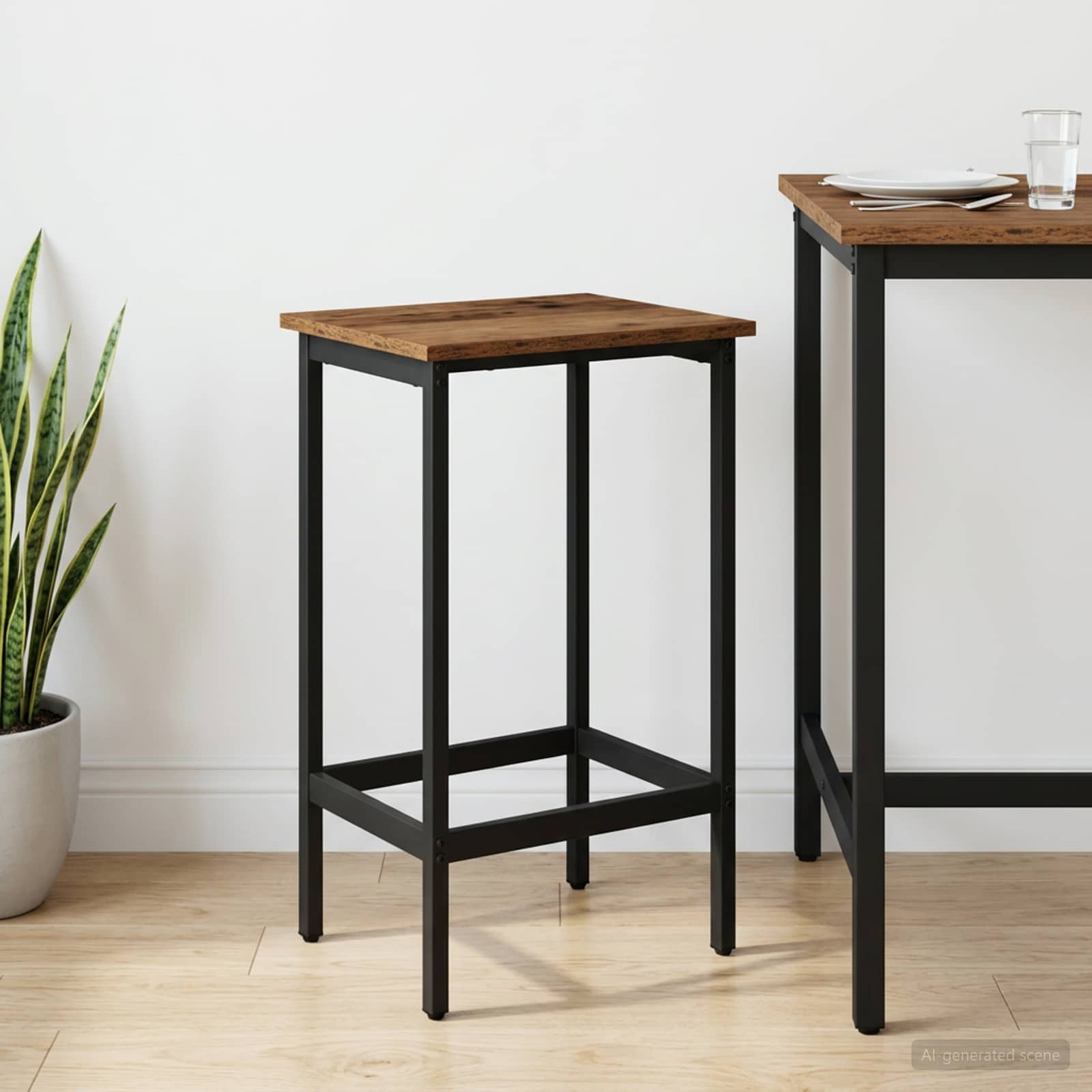 Barbænk Gammelt træ 40 x 32 x 64 cm Konstrueret træ billede