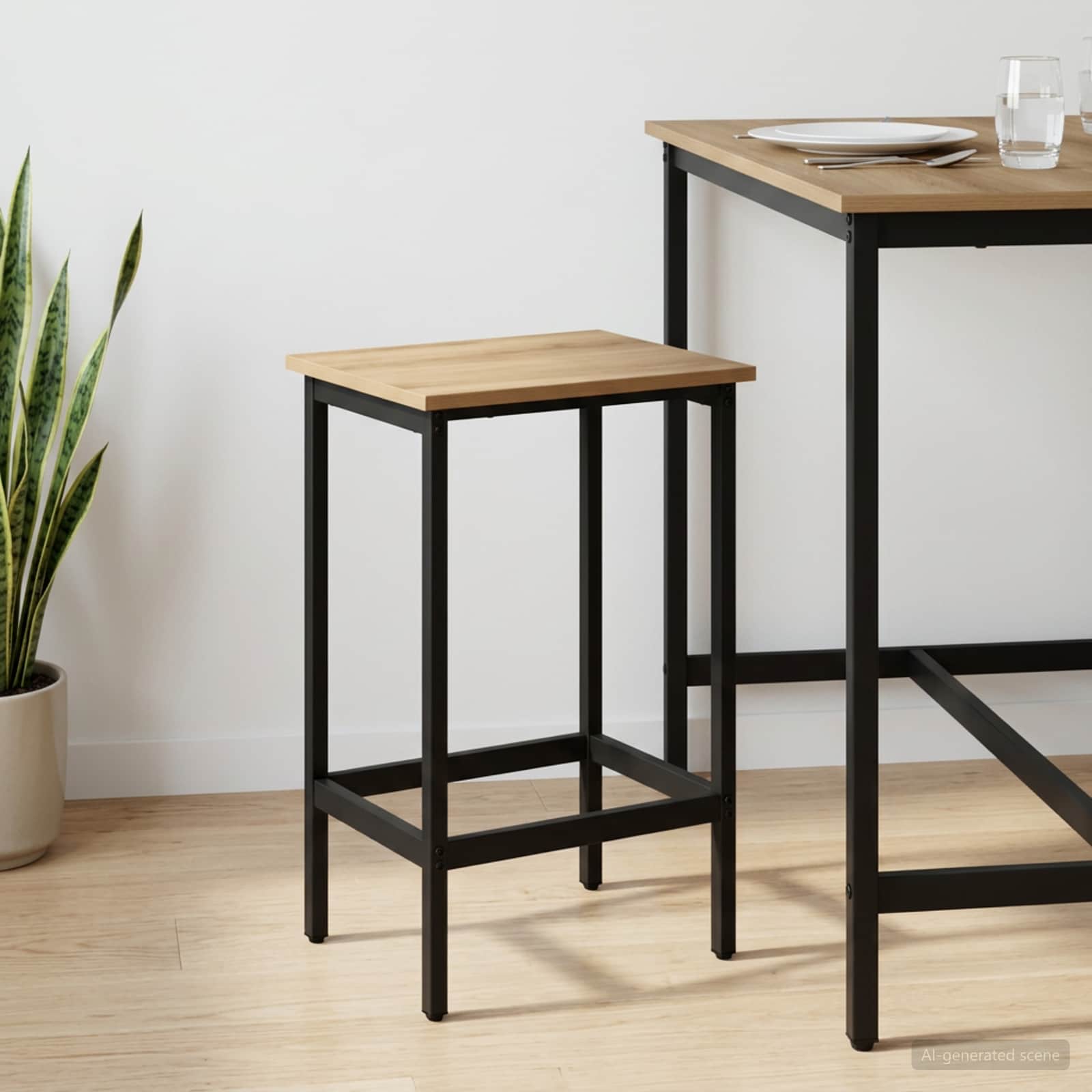 vidaXL Barbænk Artisan-eg 40 x 32 x 64 cm Konstrueret træ