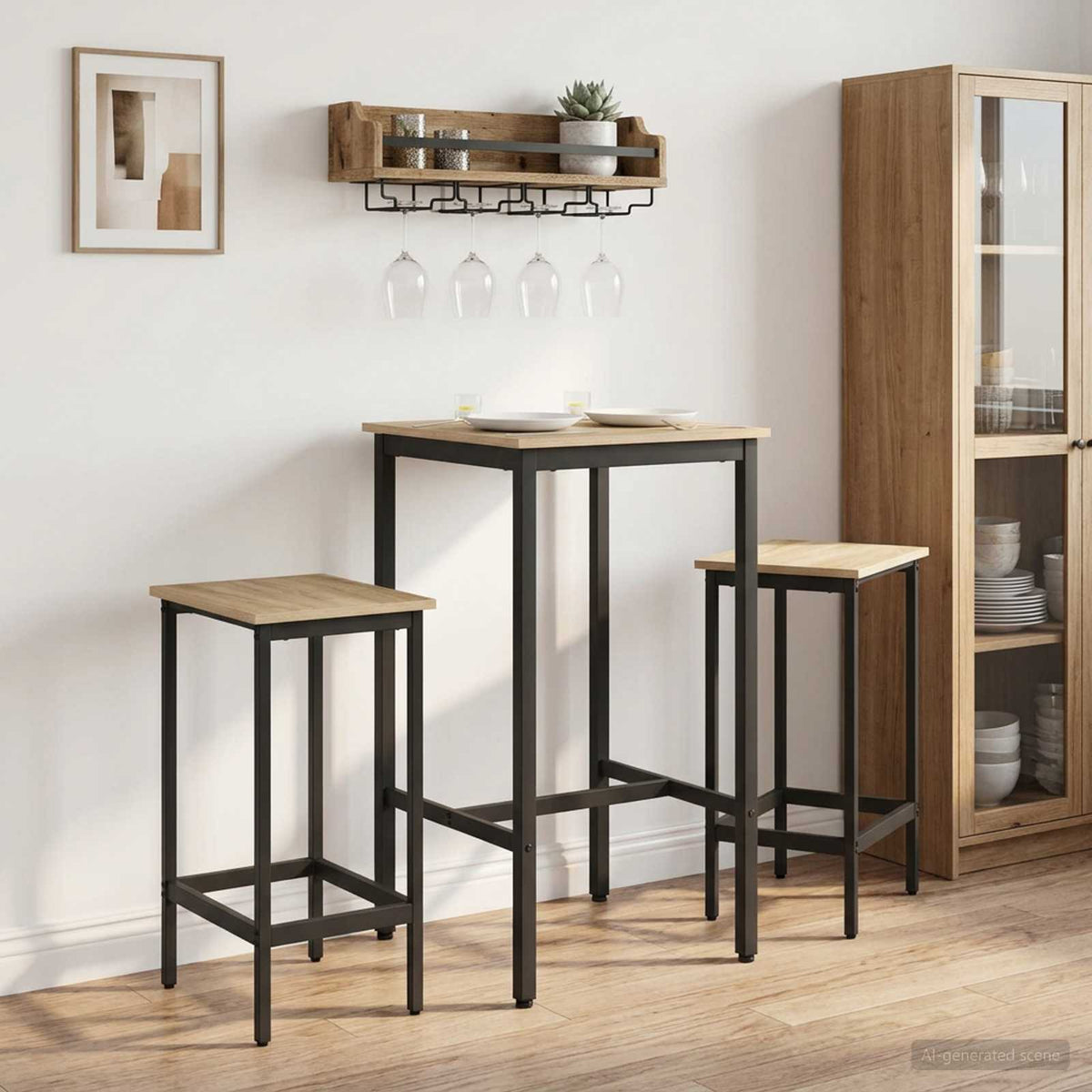 vidaXL Barbord 52 x 52 x 110 cm Konstrueret træ Sonoma-eg Rektangulær