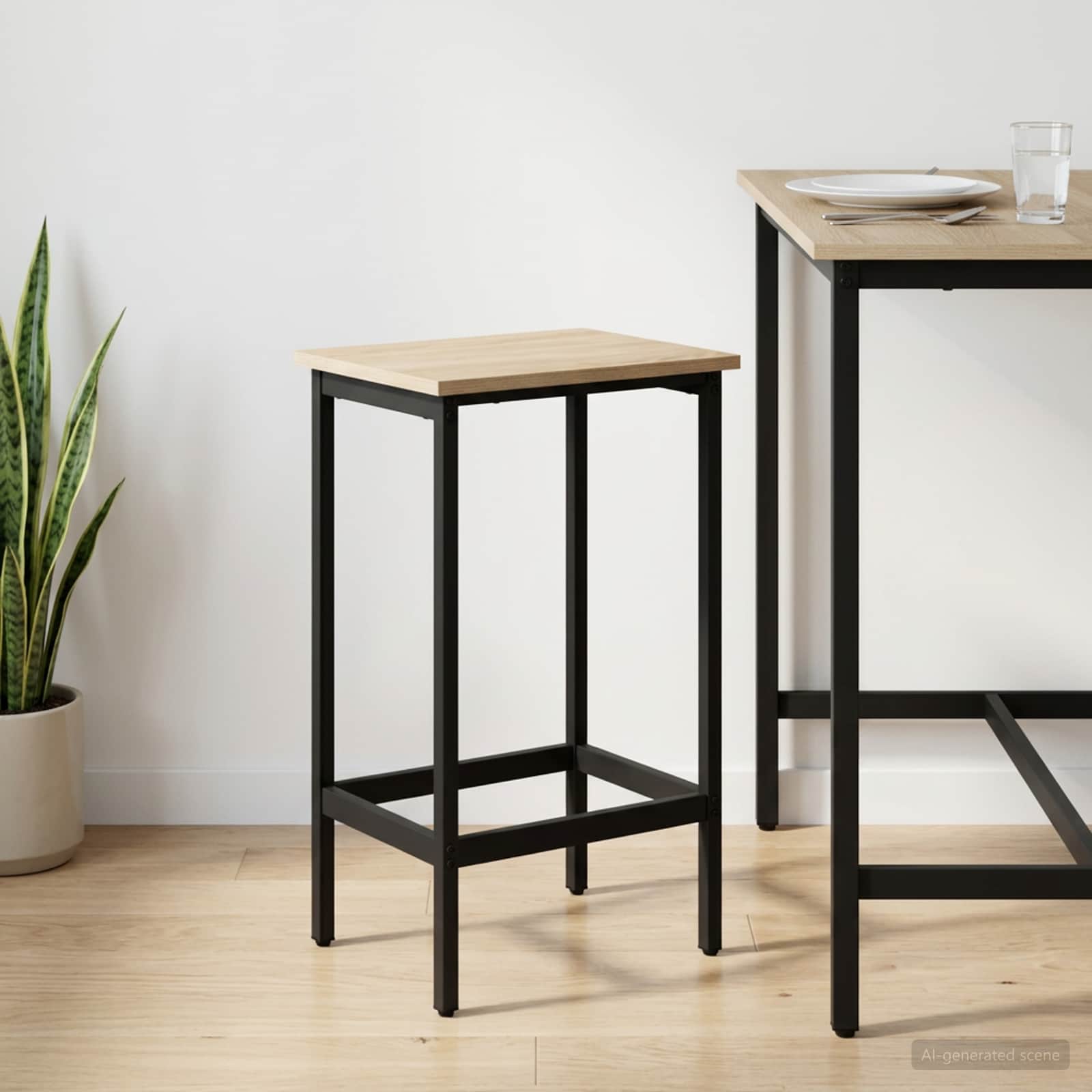 Barbænk Sonoma-eg 40 x 32 x 74 cm Konstrueret træ billede