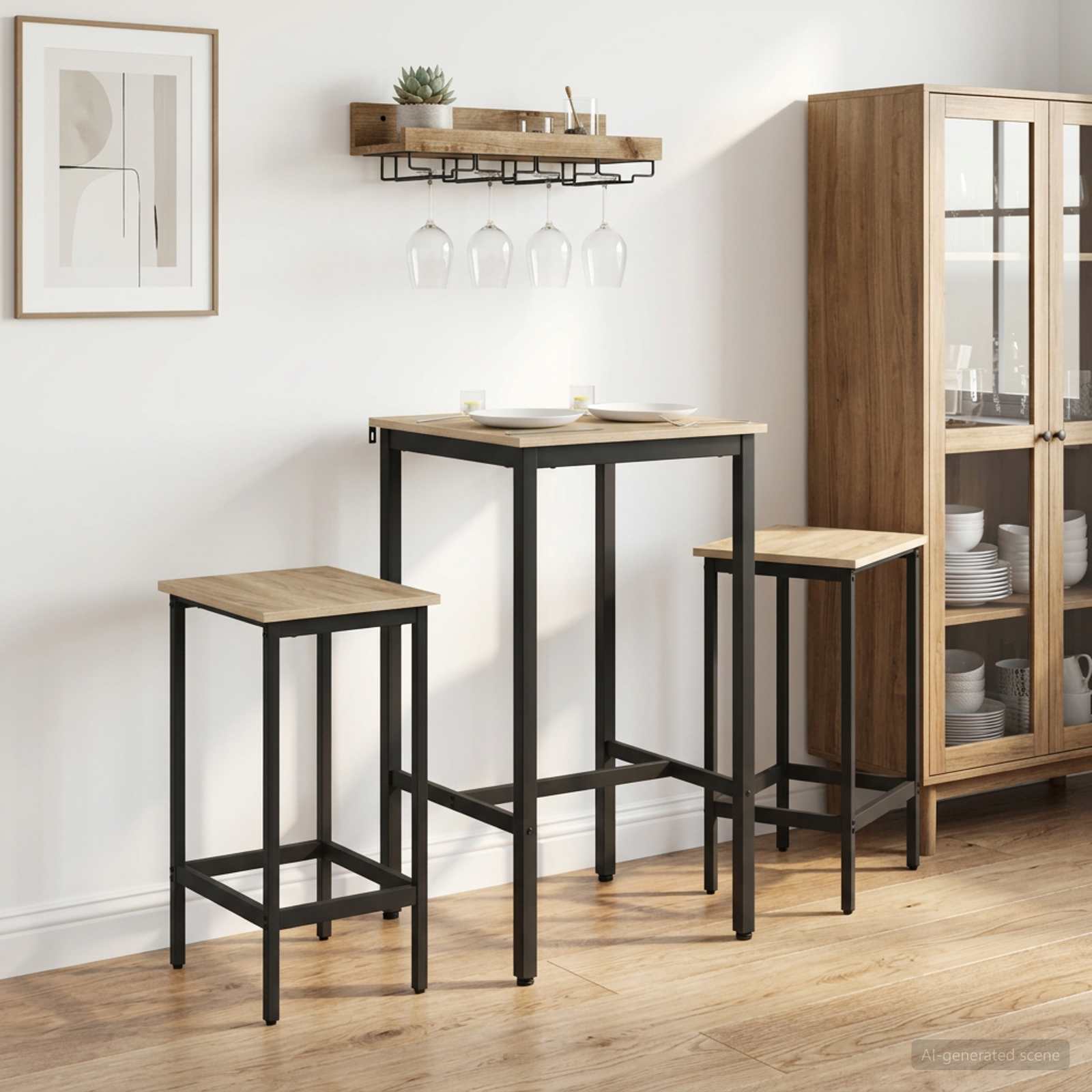 Barbænk 2 stk. Sonoma-eg 40 x 32 x 74 cm Konstrueret træ billede