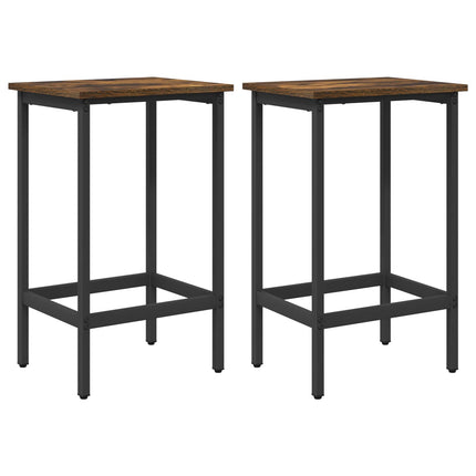Barbænk 2 stk. Røget eg 40 x 32 x 74 cm Konstrueret træ