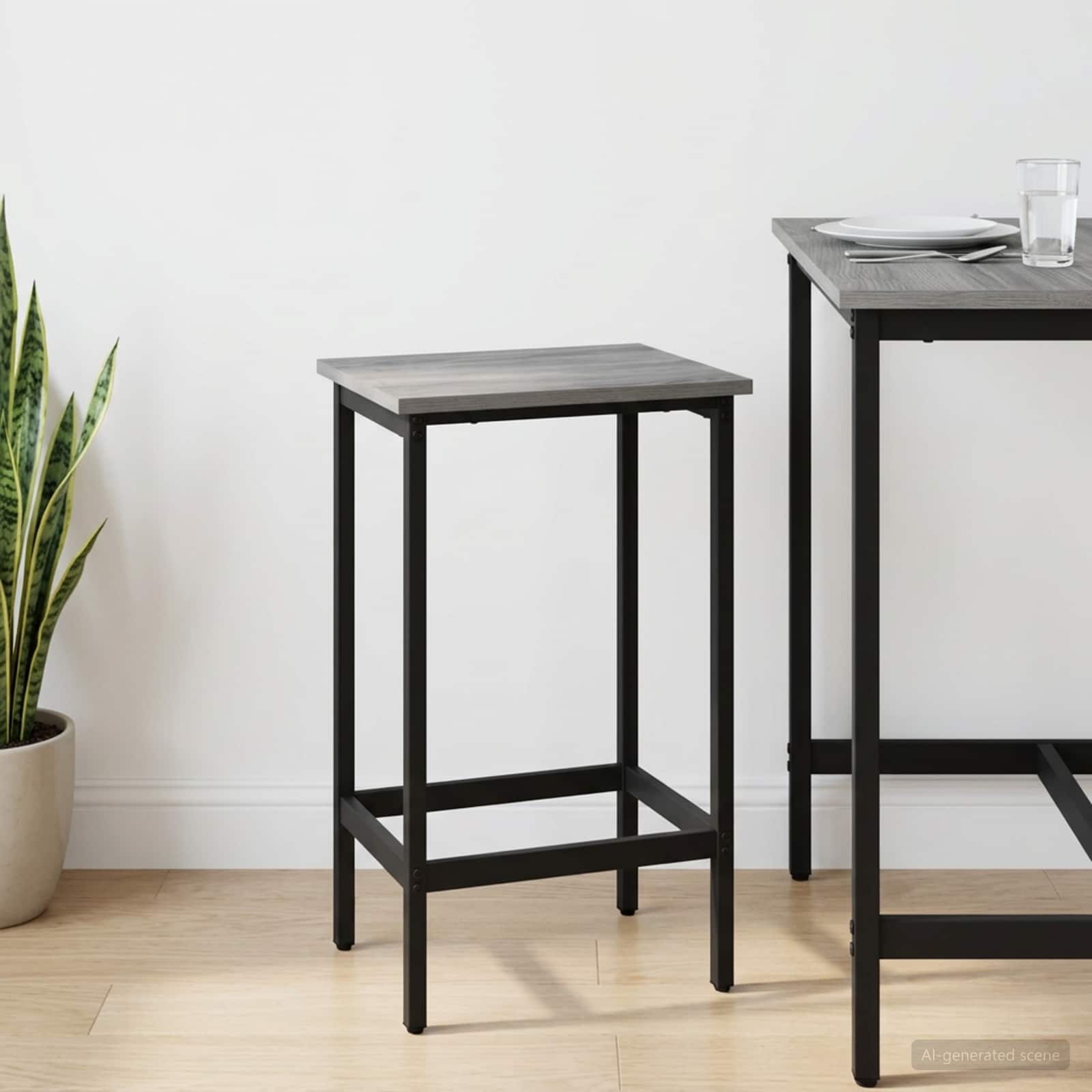 Barbænk Grå Sonoma 40 x 32 x 74 cm Konstrueret træ billede