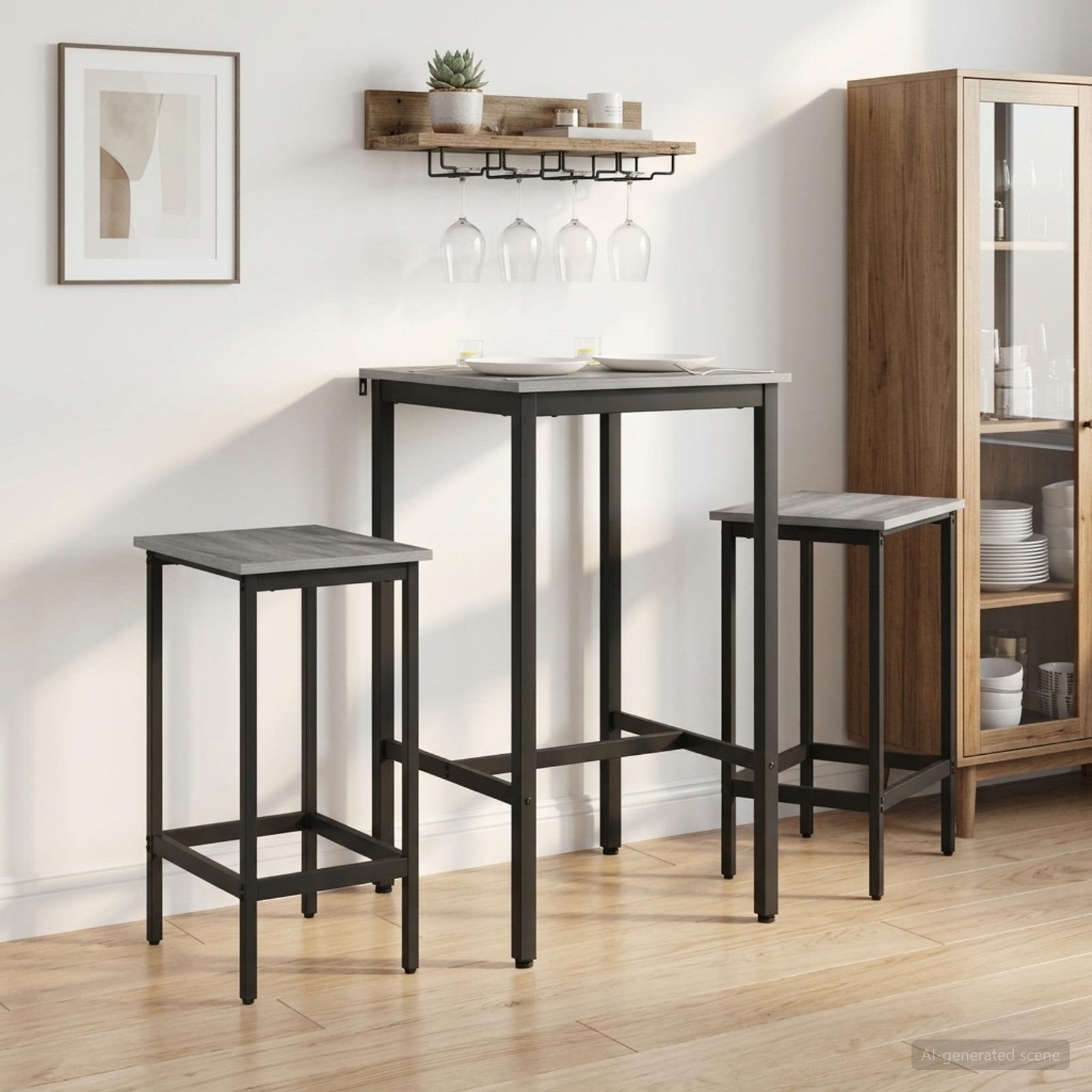Barbænk 2 stk. Grå Sonoma 40 x 32 x 74 cm Konstrueret træ billede