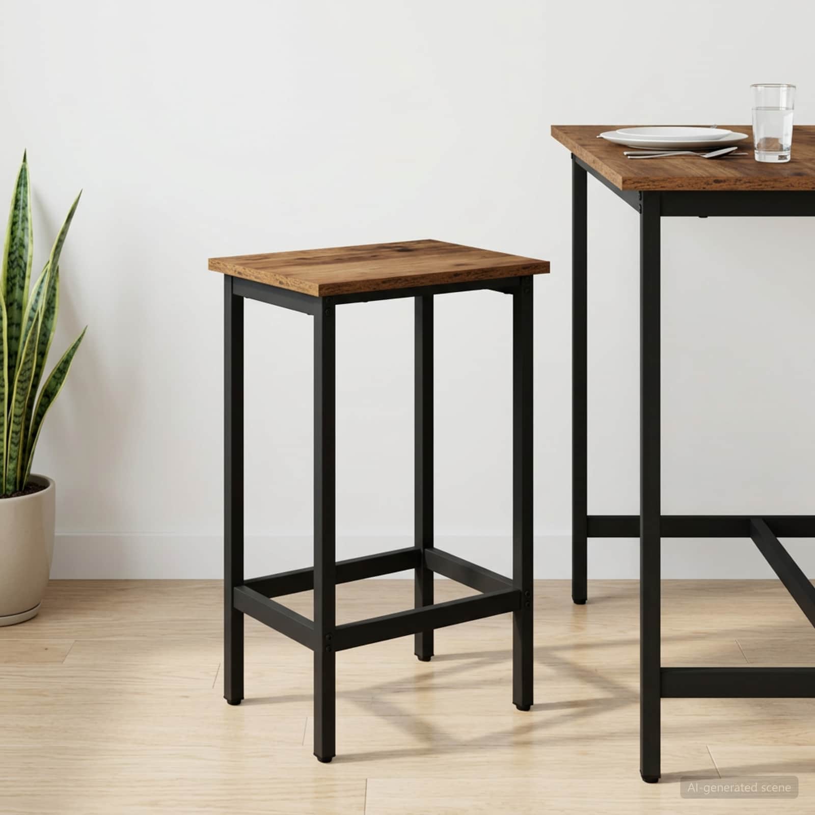 Barbænk Gammelt træ 40 x 32 x 74 cm Konstrueret træ billede