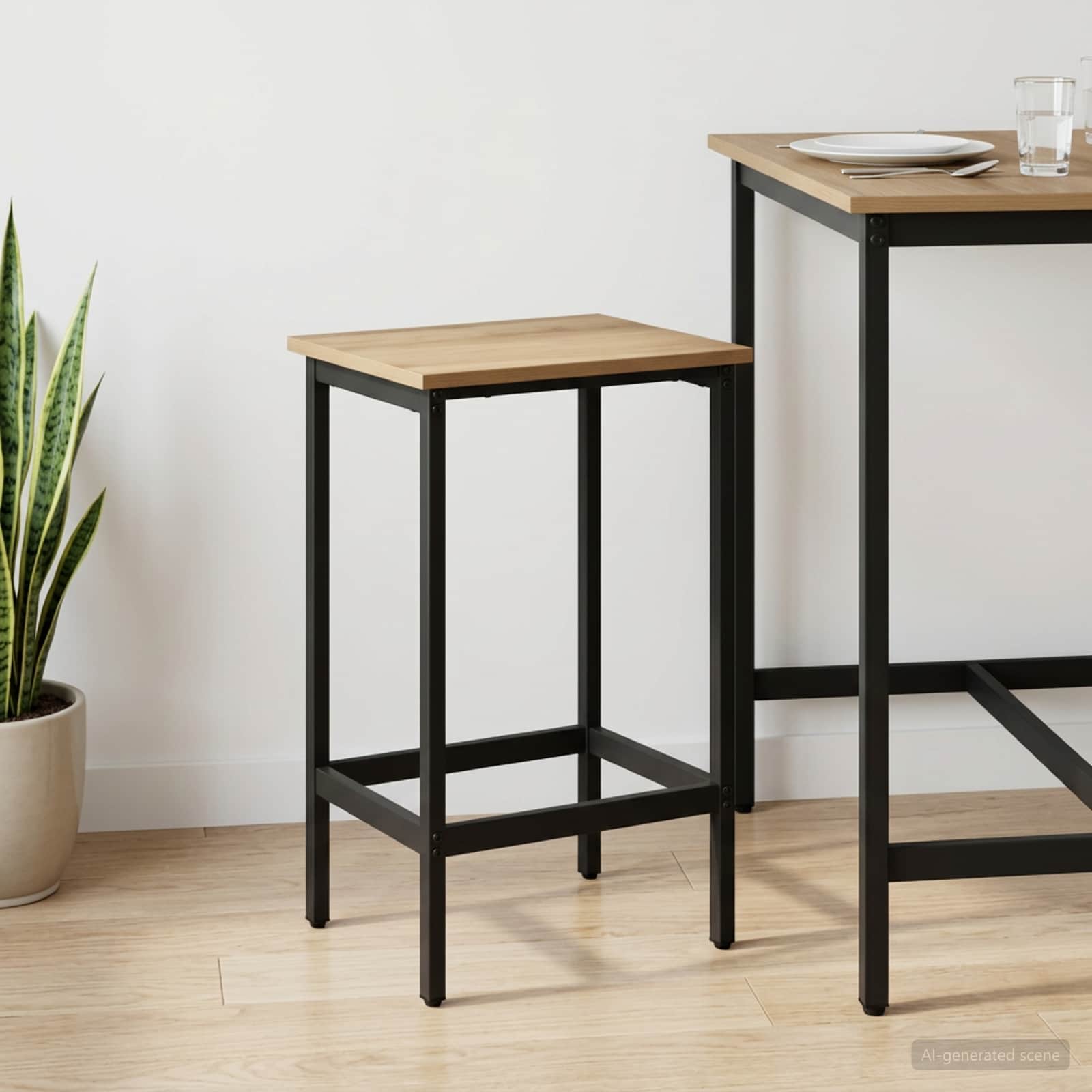 vidaXL Barbænk Artisan-eg 40 x 32 x 74 cm Konstrueret træ