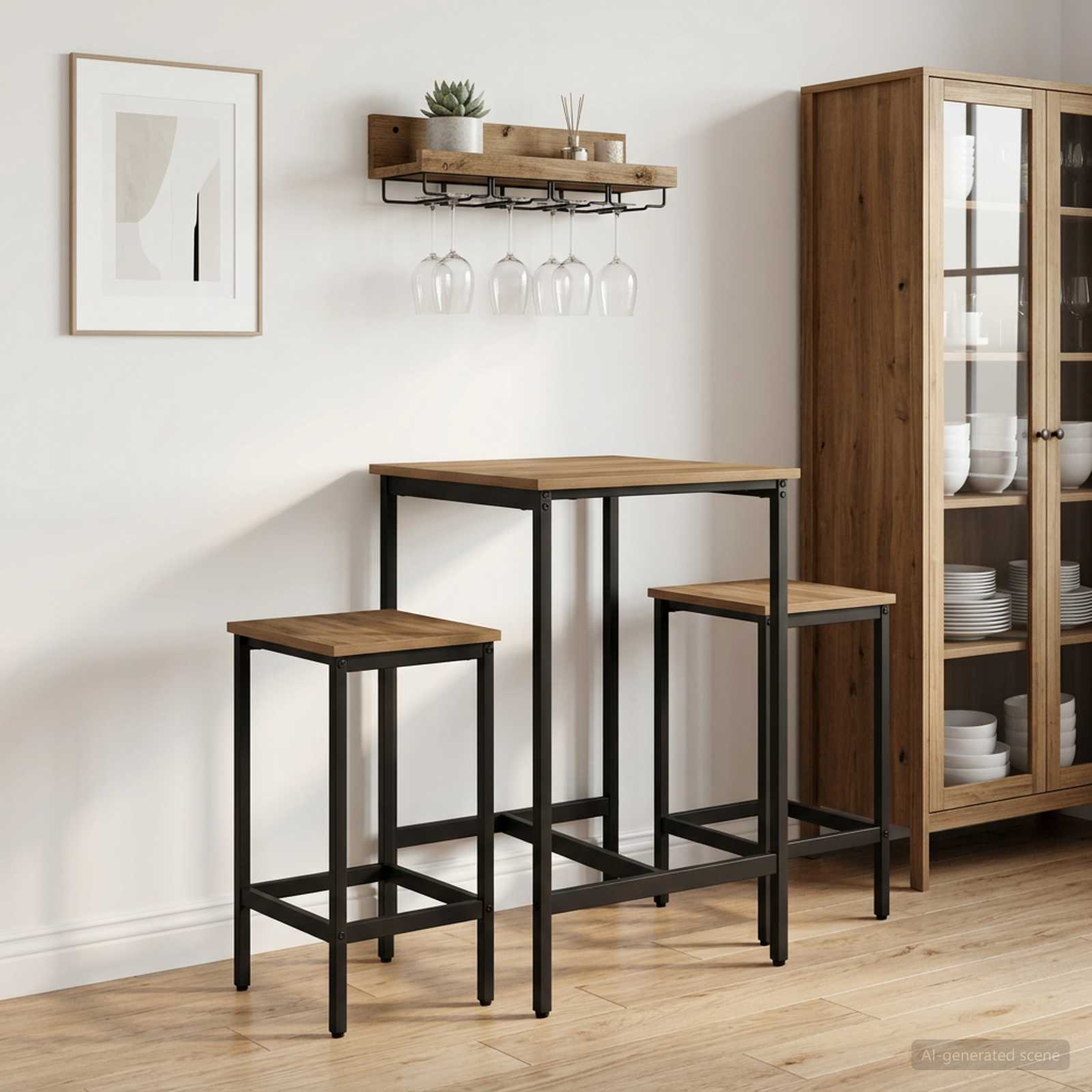 vidaXL Barbænk 2 stk. Artisan-eg 40 x 32 x 74 cm Konstrueret træ