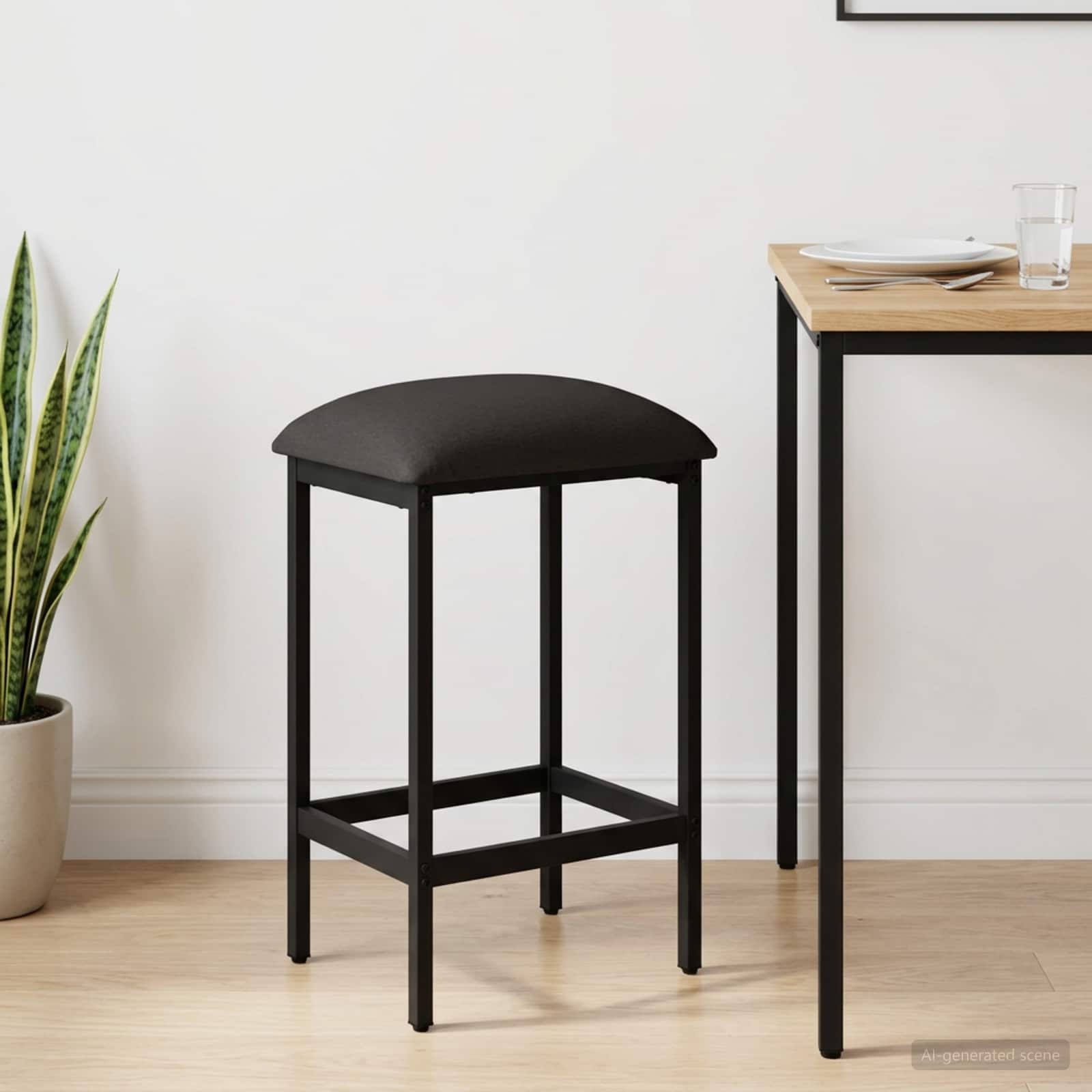 Barbænk Mørkegrå 40 x 32 x 64 cm Konstrueret træ billede