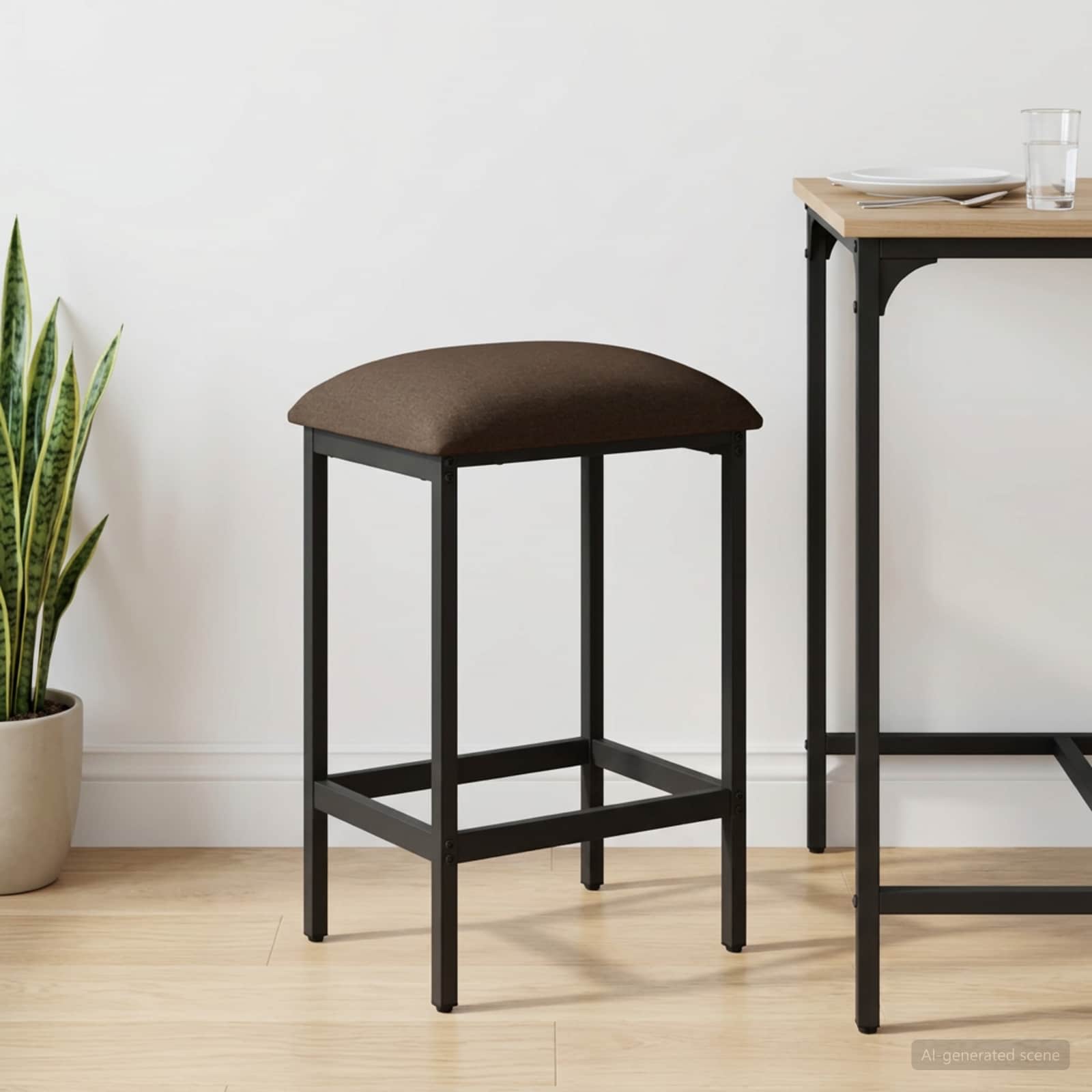 Barbænk Gråbrun 40 x 32 x 64 cm Konstrueret træ billede