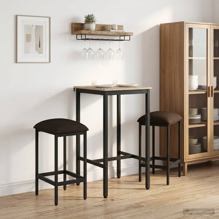 Barbænk 2 stk. Gråbrun 40 x 32 x 74 cm Konstrueret træ