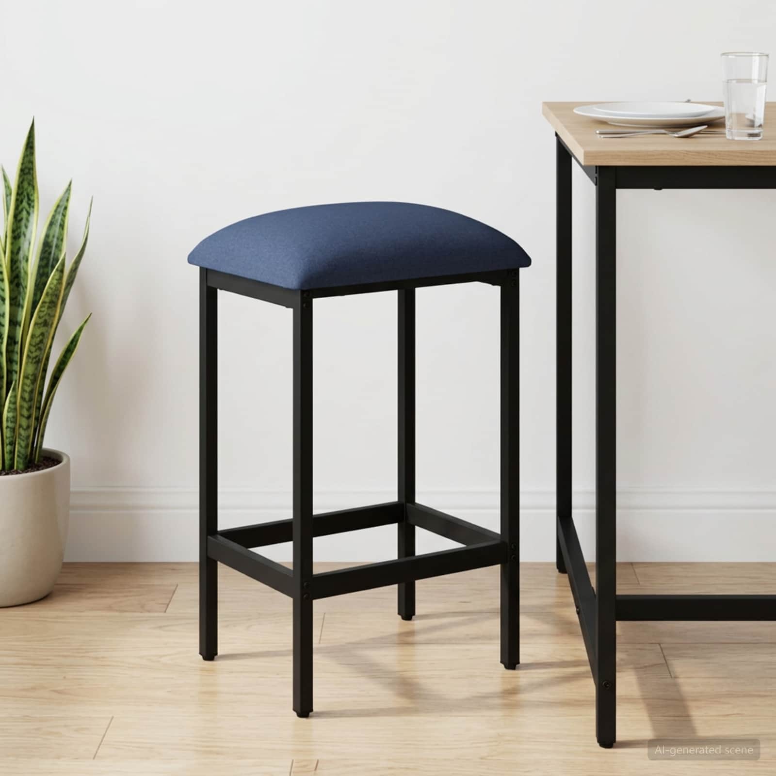 Barbænk Blå 40 x 32 x 74 cm Konstrueret træ billede