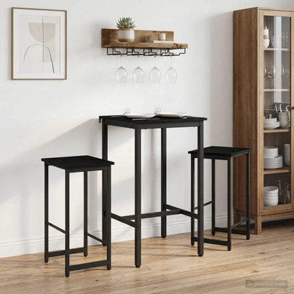 Barbænk 2 stk. Sort eg 40 x 32 x 64 cm Konstrueret træ