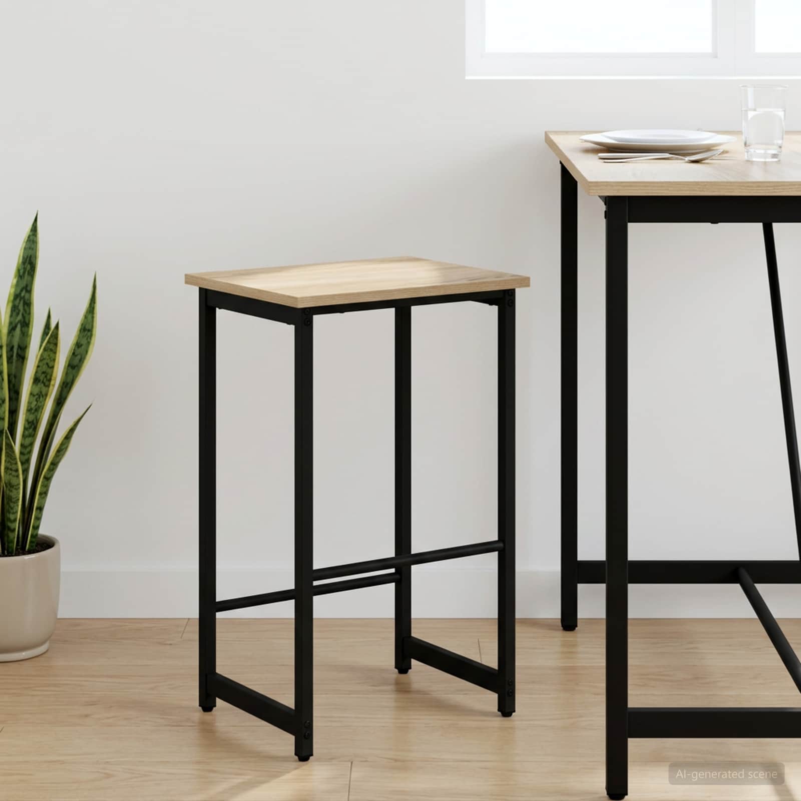 Barbænk Sonoma-eg 40 x 32 x 64 cm Konstrueret træ billede