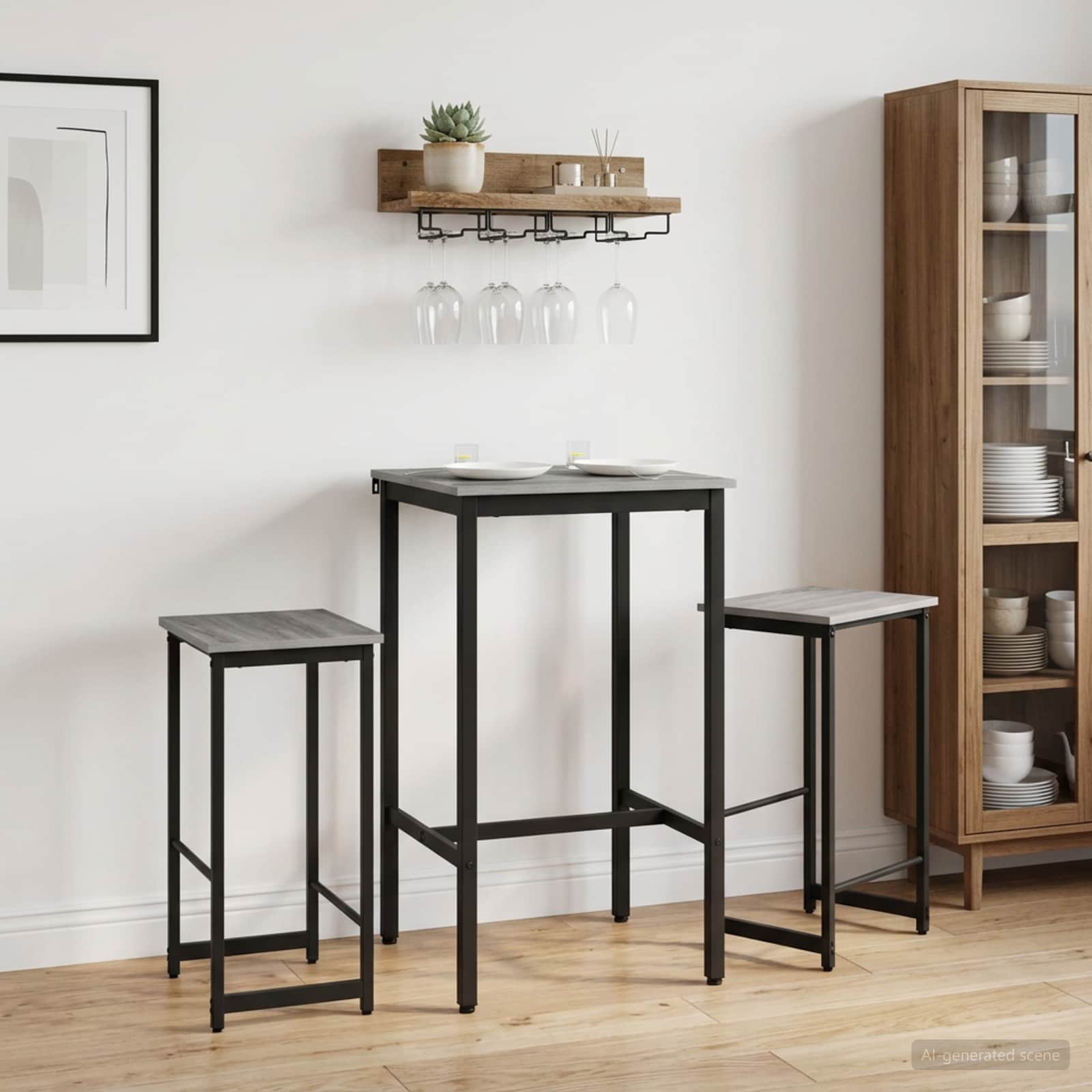 Barbænk 2 stk. Grå Sonoma 40 x 32 x 64 cm Konstrueret træ billede