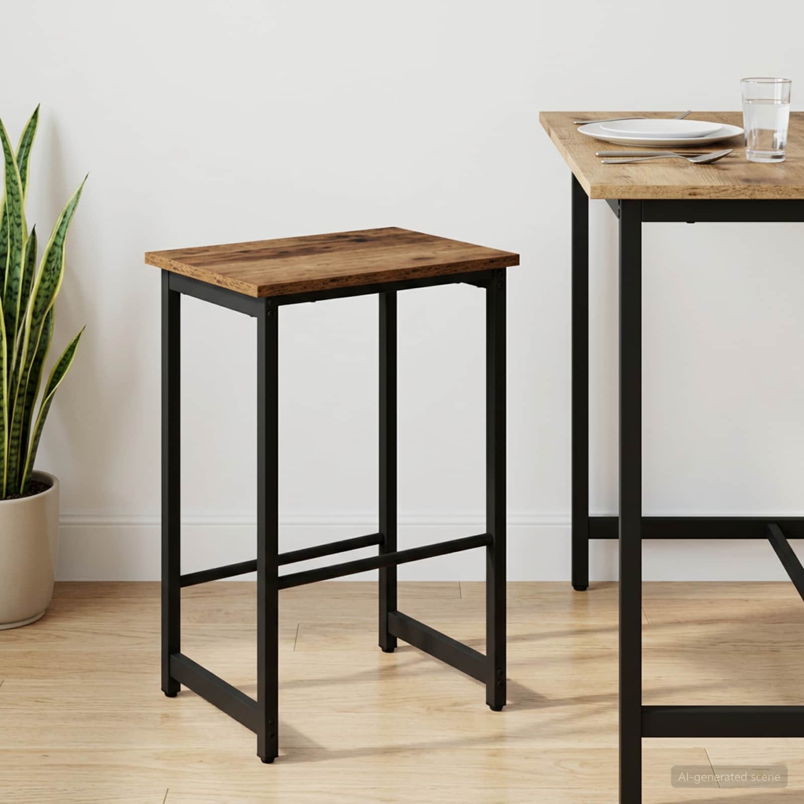 Barbænk Gammelt træ 40 x 32 x 64 cm Konstrueret træ billede