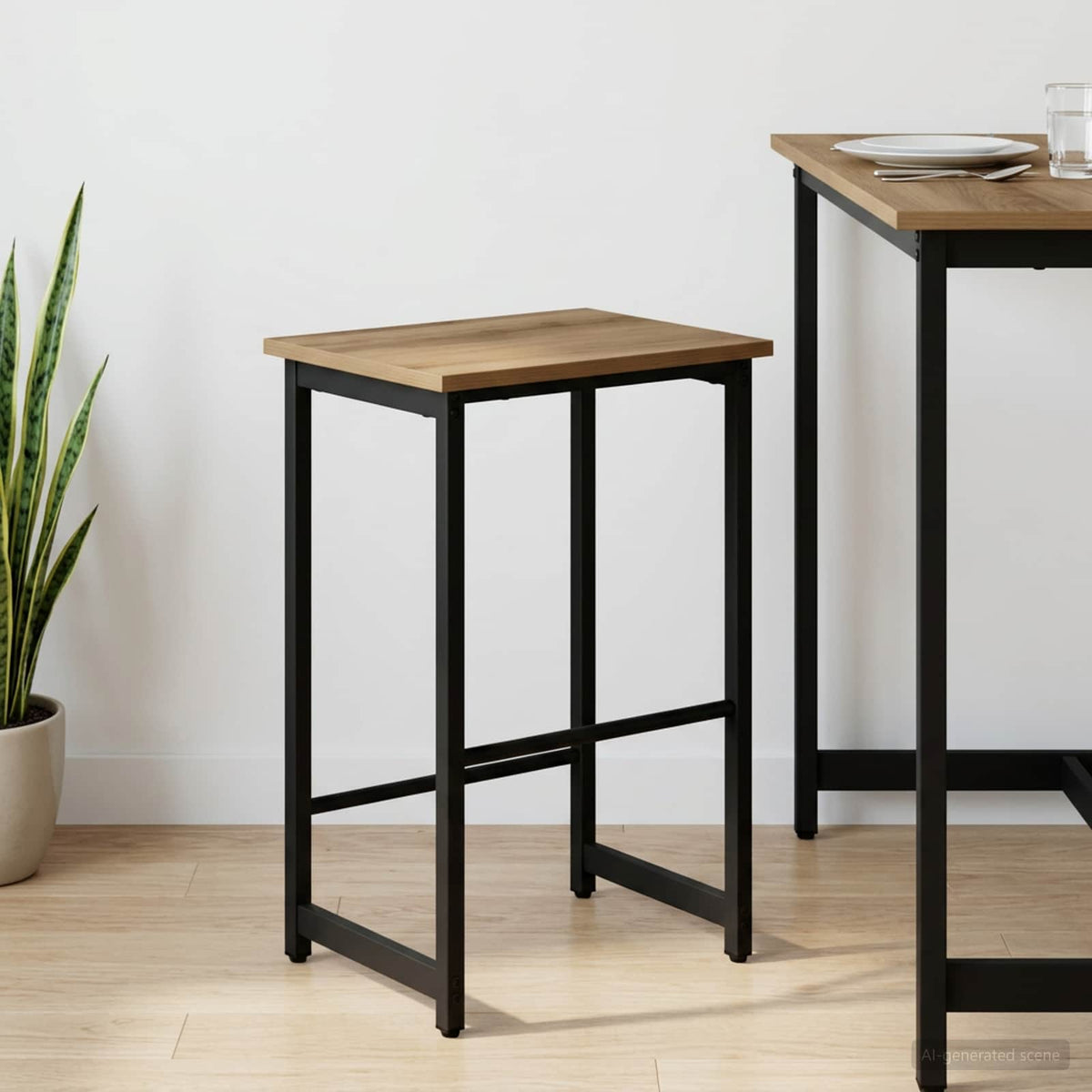 vidaXL Barbænk Artisan-eg 40 x 32 x 64 cm Konstrueret træ