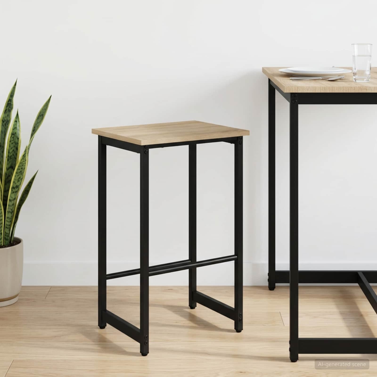 Barbænk Sonoma-eg 40 x 32 x 74 cm Konstrueret træ billede