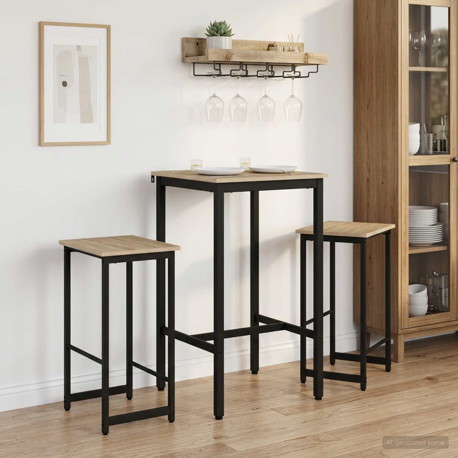 Barbænk 2 stk. Sonoma-eg 40 x 32 x 74 cm Konstrueret træ billede