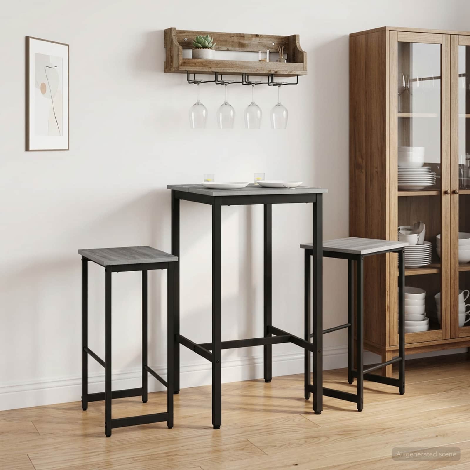 Barbænk 2 stk. Grå Sonoma 40 x 32 x 74 cm Konstrueret træ billede