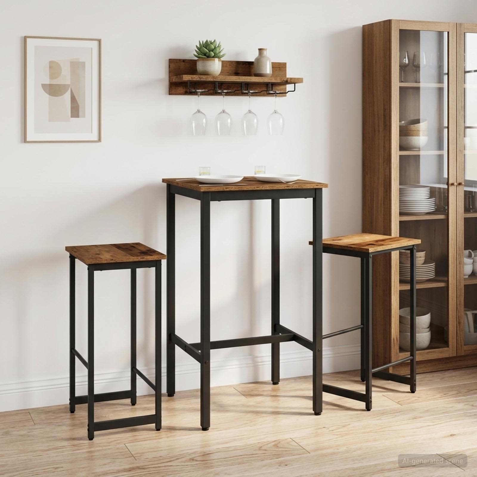Barbænk 2 stk. Gammelt træ 40 x 32 x 74 cm Konstrueret træ billede