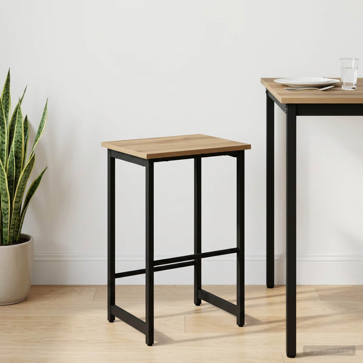 vidaXL Barbænk Artisan-eg 40 x 32 x 74 cm Konstrueret træ