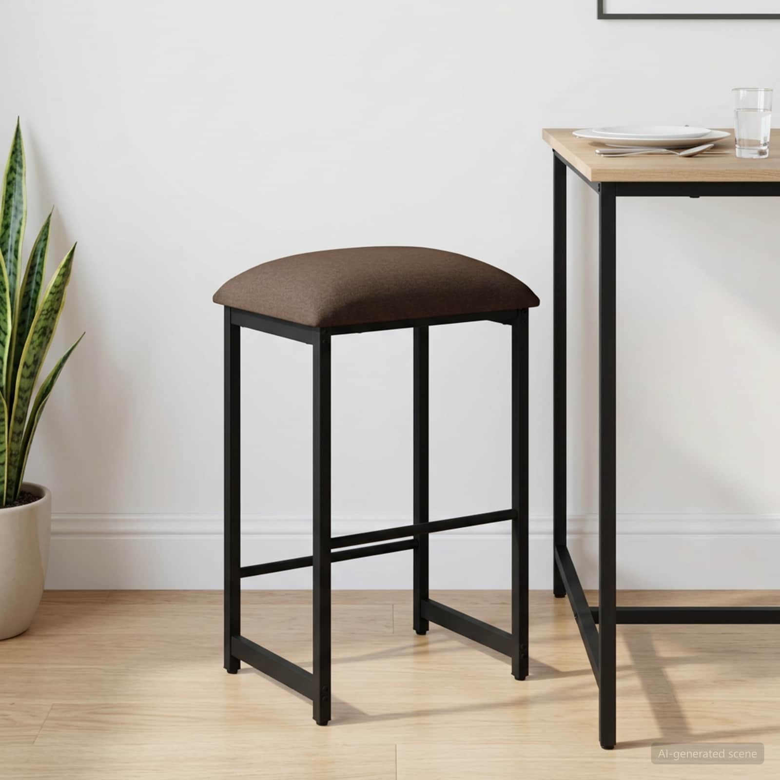 Barbænk Gråbrun 40 x 32 x 74 cm Konstrueret træ billede