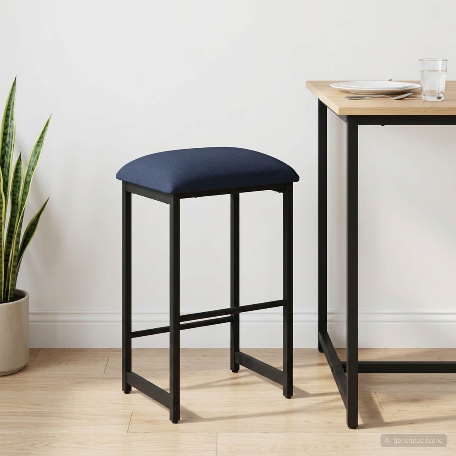 Barbænk Blå 40 x 32 x 74 cm Konstrueret træ billede
