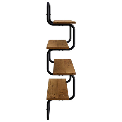 4-lags væghylde Gammelt træ 40 x 24,5 x 104 cm Konstrueret træ