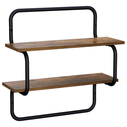 2-lags væghylde Røget eg 80 x 24,5 x 61 cm Konstrueret træ