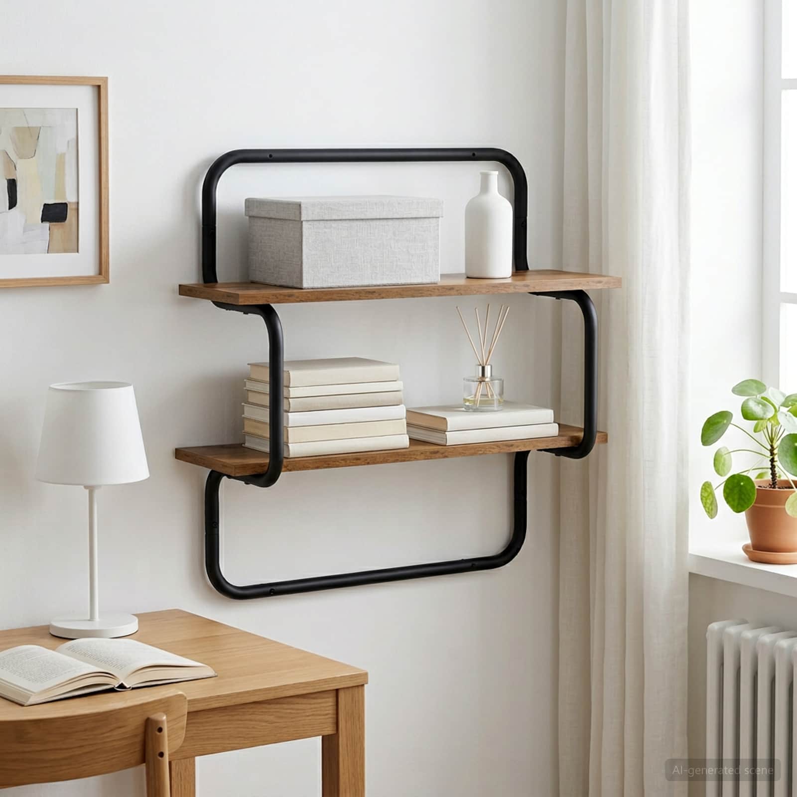 vidaXL 2-lags væghylde Gammelt træ 40 x 24,5 x 61 cm Konstrueret træ