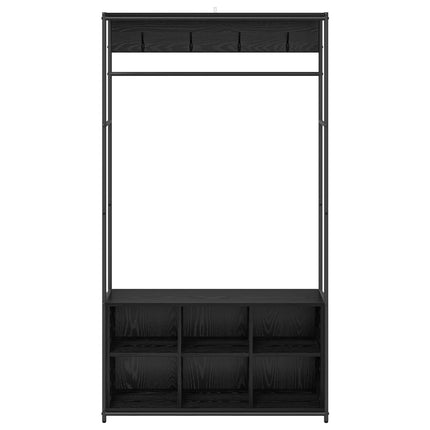 Knagerække med sko bænk Sort eg 100 x 32 x 180,5 cm