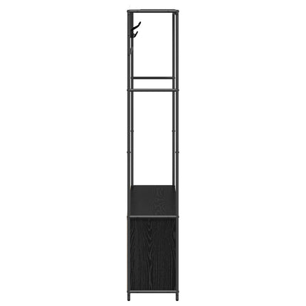 Knagerække med sko bænk Sort eg 100 x 32 x 180,5 cm