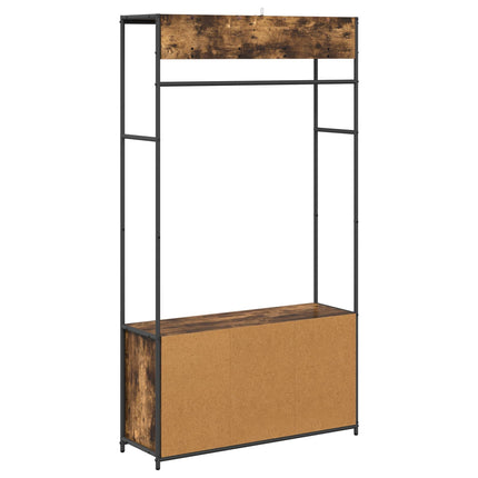Knagerække med sko bænk Røget eg 100 x 32 x 180,5 cm