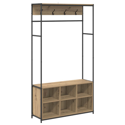 Knagerække med sko bænk Artisan-eg 100 x 32 x 180,5 cm