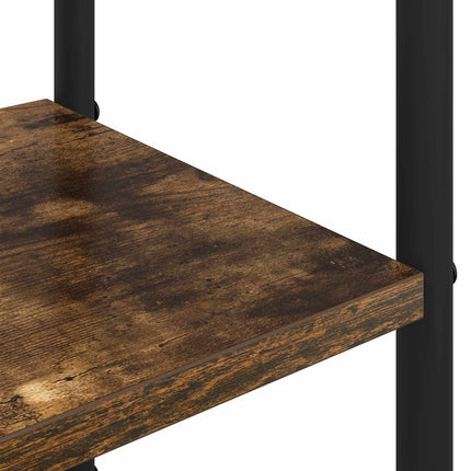Knagerække med sko bænk Røget eg 120,5 x 34 x 190 cm