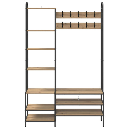 Knagerække med sko bænk Artisan-eg 120,5 x 34 x 190 cm