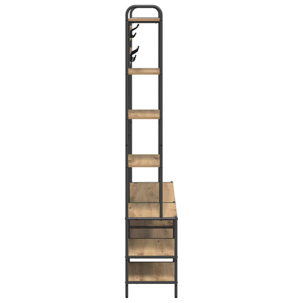 Knagerække med sko bænk Artisan-eg 120,5 x 34 x 190 cm