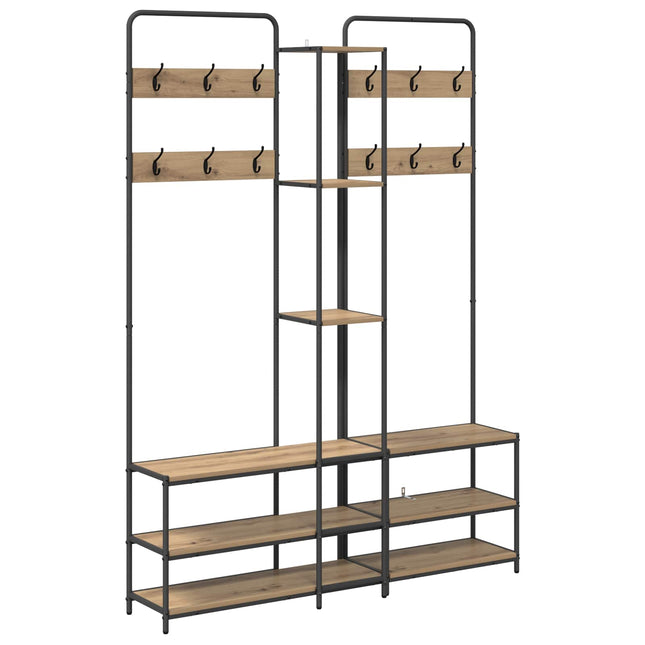 Knagerække med sko bænk Artisan-eg 143 x 30 x 199,5 cm