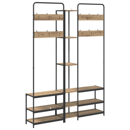 Knagerække med sko bænk Artisan-eg 143 x 30 x 199,5 cm