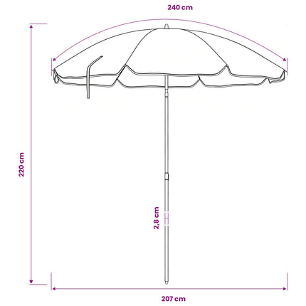 Havesol 240 cm 170T polyester Orange