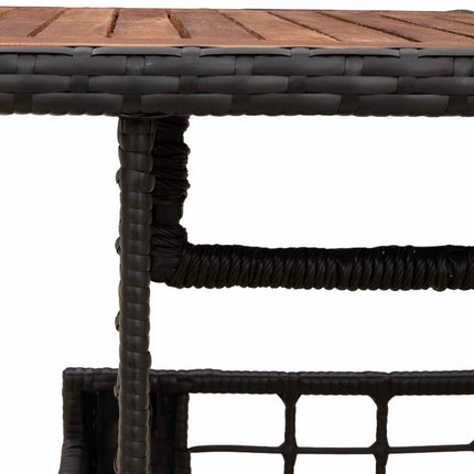 Havemøbel Bord Sort og naturlig 100 x 55 x 37 cm